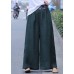 Casual White wrinkled Embroideried Linen wide leg Pants Spring