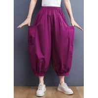 Loose Red elastic waist lantern Pants Spring