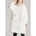 Handmade White hooded removable Stand Collar fashion Winter Duck Down Coat