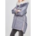 Luxury Blue Grey hooded Raccoon hair collar drawstring Winter Duck Down Winter Coats