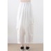 White Linen Harem Pants Wrinkled Asymmetrical Design Summer