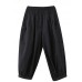 Plus Size Black Pockets Harem Pants Spring