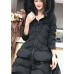 Boho Black zippered Fox collar Casual Winter Duck Down Winter Coats